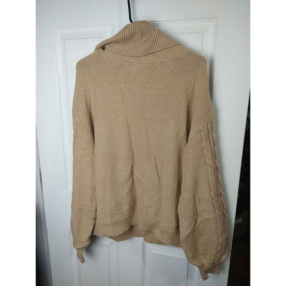 Charter Club Woman XL Sweater Brown Turtleneck Cable Knit Cabin Core - Picture 8 of 8